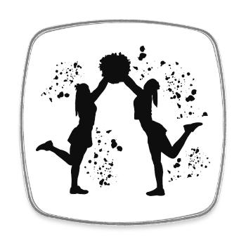 Cheerpom pom girls Mom Cheerleading - Magnet carré - blanc - Devant