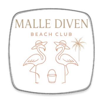 Malle Diven Beach Club Flamingo Mallorca Party - Square fridge magnet - white - Front