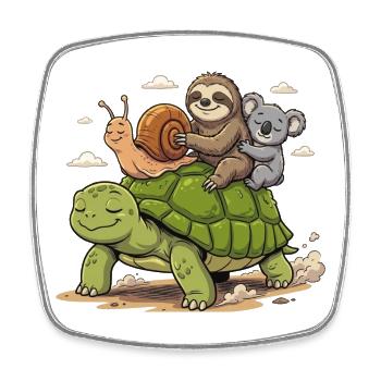 Schildkröte Schnecke Faultier Koala Anti-Stress - Viereckiger Kühlschrankmagnet - Weiß - Vorne
