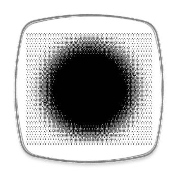 Design des points de soleil noirs - Magnet carré - blanc - Devant