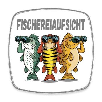  Fischereiaufsicht Lustige Angler Fische Mit - Viereckiger Kühlschrankmagnet - Weiß - Vorne