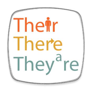 Pronoun Trio Typographic Puzzle - Square fridge magnet - white - Front