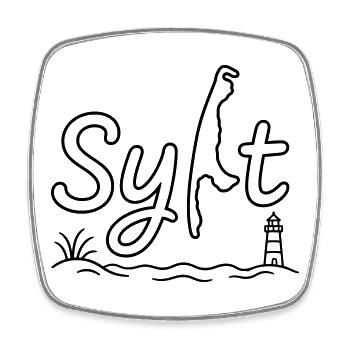 Sylt Insel Umriss - Viereckiger Kühlschrankmagnet - Weiß - Vorne