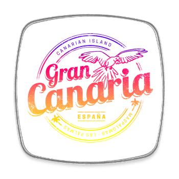 Gran Canaria Kanarische Inseln in Spanien Souvenir - Viereckiger Kühlschrankmagnet - Weiß - Vorne
