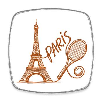 Chemise du tournoi de tennis de Paris, sweat à capuche rétro Tennis - Magnet carré - blanc - Devant