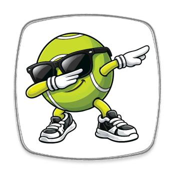 Dabbing Tennis Ball Funny Tennis Player - Square fridge magnet - white - Front