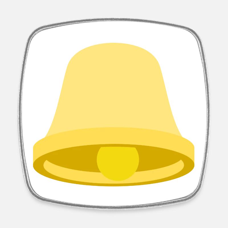 Yellow Bell Icon – Minimal - Square fridge magnet - white