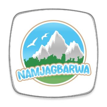 Namjagbarwa als Berg - Viereckiger Kühlschrankmagnet - Weiß - Vorne