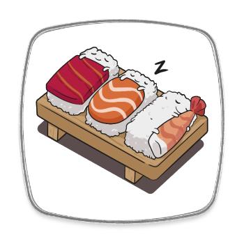 Baby-Sushi - Viereckiger Kühlschrankmagnet - Weiß - Vorne