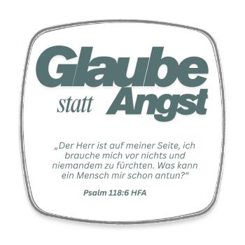 Glaube statt Angst Psalm 118:6 - Viereckiger Kühlschrankmagnet - Weiß - Vorne