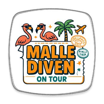 Malle Diven On Tour Damen Flamingo Mallorca Party - Viereckiger Kühlschrankmagnet - Weiß - Vorne