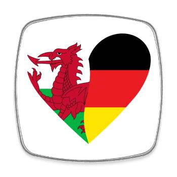 Dragon Flag Heart Design Wales - Magnet carré - blanc - Devant