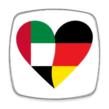 Cœur des Émirats arabes unis (UAE Allemagne) - Magnet carré - blanc - Devant