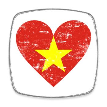 Cœur du Vietnam utilisé - Magnet carré - blanc - Devant