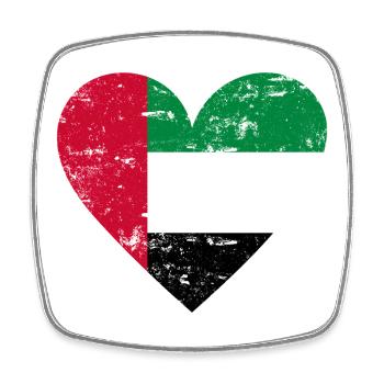 UAE Heart - Viereckiger Kühlschrankmagnet - Weiß - Vorne