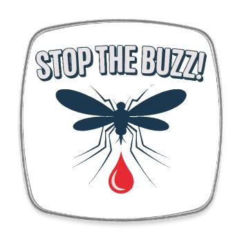 Stop the Buzz Mosquito Blood Drop - Square fridge magnet - white - Front