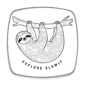 Cadeau du club de randonnée paresseuse - Magnet carré - blanc - Devant