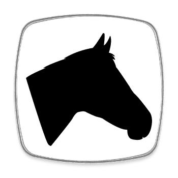 Horse head - Square fridge magnet - white - Front