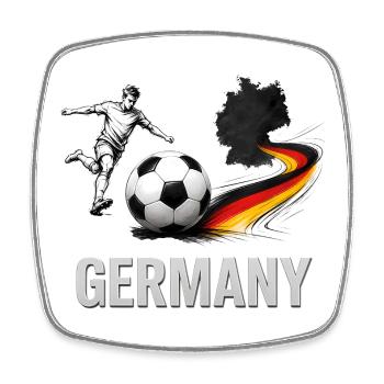 Germany Kick Fußballflagge Kunst - Viereckiger Kühlschrankmagnet - Weiß - Vorne