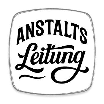 Anstaltsleitung - Viereckiger Kühlschrankmagnet - Weiß - Vorne
