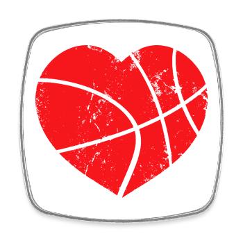 Basketball Heart Graffiti - Square fridge magnet - white - Front