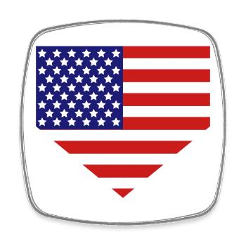 Home Plate American Flag - Square fridge magnet - white - Front