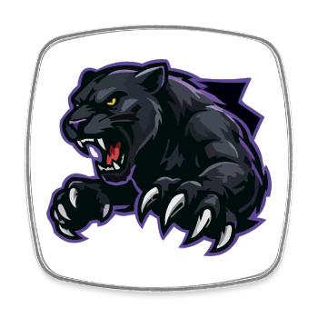 Schwarzer Panther Krallensturm - Square fridge magnet - white - Front
