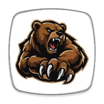 Illustration de la griffe d’ours en colère - Magnet carré - blanc - Devant
