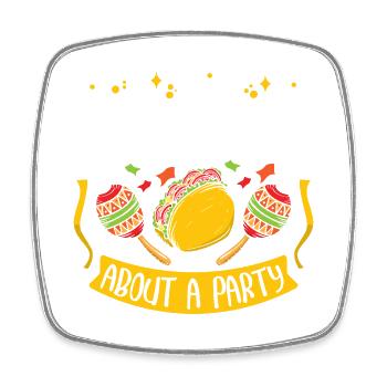 Tacos à propos d’une fête Tacos - Magnet carré - blanc - Devant