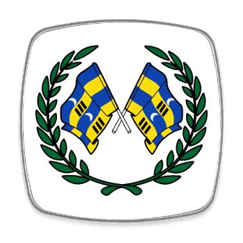 Ameland Lorbeerflaggen – Inselstolz - Viereckiger Kühlschrankmagnet - Weiß - Vorne