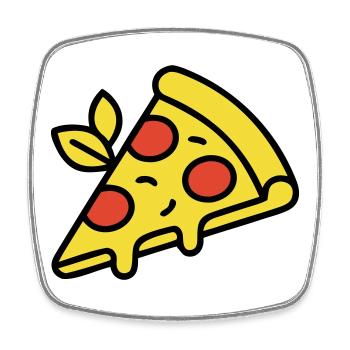 Pizza Piece Italie Nourriture Pizzeria Foodie Gourmet - Magnet carré - blanc - Devant