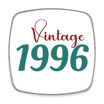 30 Year Retro 70s Tee Born 1996 - Square fridge magnet - white - Front