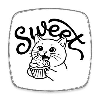 cupcake - Square fridge magnet - white - Front