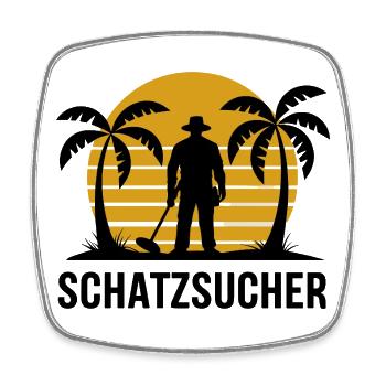Schatzsucher Abenteuer Sonnenuntergang Palmen - Viereckiger Kühlschrankmagnet - Weiß - Vorne