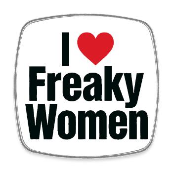 I Love Freaky Women - Square fridge magnet - white - Front