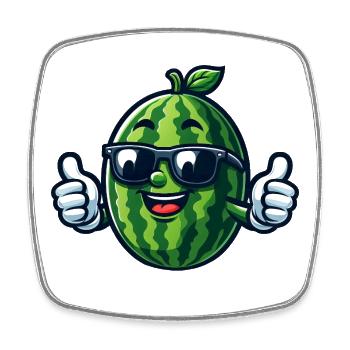 Frais lunettes de soleil pastèques Fruits d’été - Magnet carré - blanc - Devant