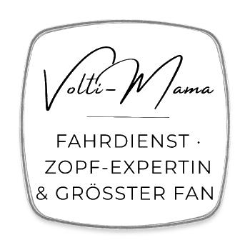 Volti-Mama: Lustiger Voltigier Spruch für Mütter - Viereckiger Kühlschrankmagnet - Weiß - Vorne