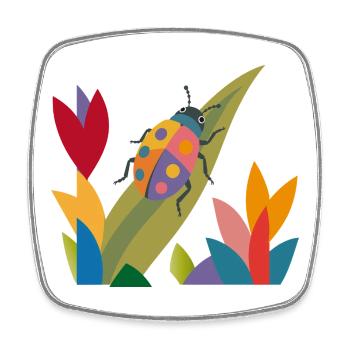Buntes Insekt im Blumenfeld – Naturmotiv - Viereckiger Kühlschrankmagnet - Weiß - Vorne