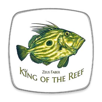 King of the Reef – Zeus Faber John Dory - Square fridge magnet - white - Front