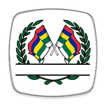 Terschelling Laurel Flags – Island Pride - Square fridge magnet - white - Front