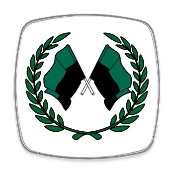 Texel Laurel Flags – Island Pride - Viereckiger Kühlschrankmagnet - Weiß - Vorne