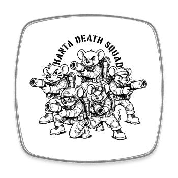 Hanta Death Squad Retro Cartoon Design - Viereckiger Kühlschrankmagnet - Weiß - Vorne
