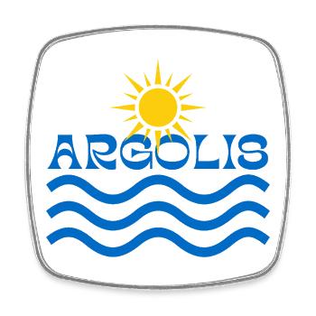 Soleil et Vagues d’Argolis - Magnet carré - blanc - Devant