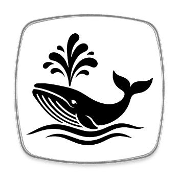 whale - Square fridge magnet - white - Front