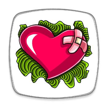 Resilient Heart - Square fridge magnet - white - Front