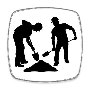 Sand Workers Team – Ground Crew - Square fridge magnet - white - Front