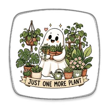 Just one more plant kawaii spirit sweeter - Square fridge magnet - white - Front
