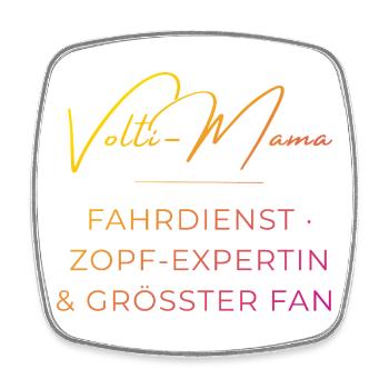 Volti-Mama: Lustiger Voltigier Spruch für Mütter - Viereckiger Kühlschrankmagnet - Weiß - Vorne