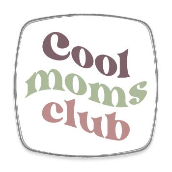 Cool Moms Club Retro-Typografie - Viereckiger Kühlschrankmagnet - Weiß - Vorne