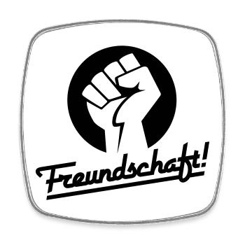 Freundschaft v.1 (Farbe änderbar) - Viereckiger Kühlschrankmagnet - Weiß - Vorne